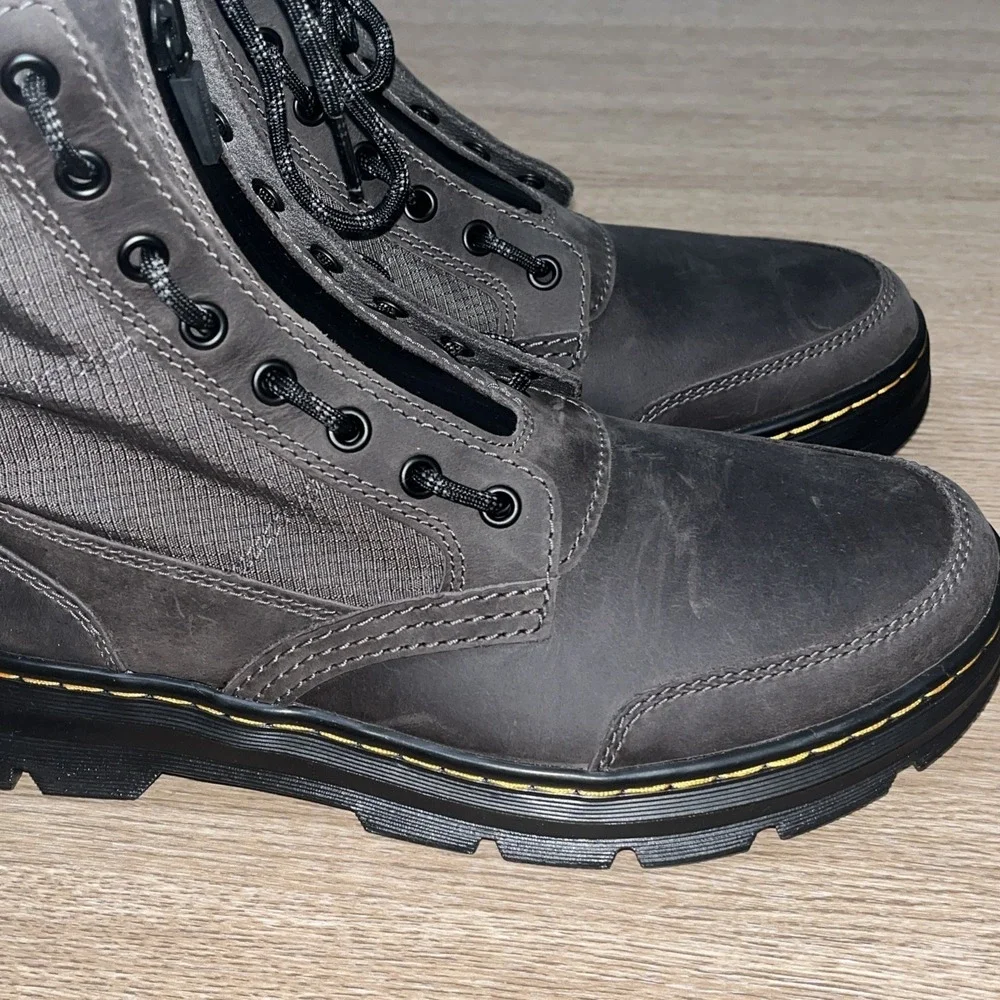 Dr Marten Combs Leather Jungle Zip Casual Combat Boots Gunmetal Men 11 Woman 12